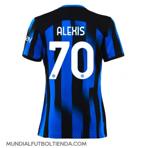 Camiseta Inter Milan Alexis Sanchez #70 Primera Equipación Replica 2023-24 para mujer mangas cortas